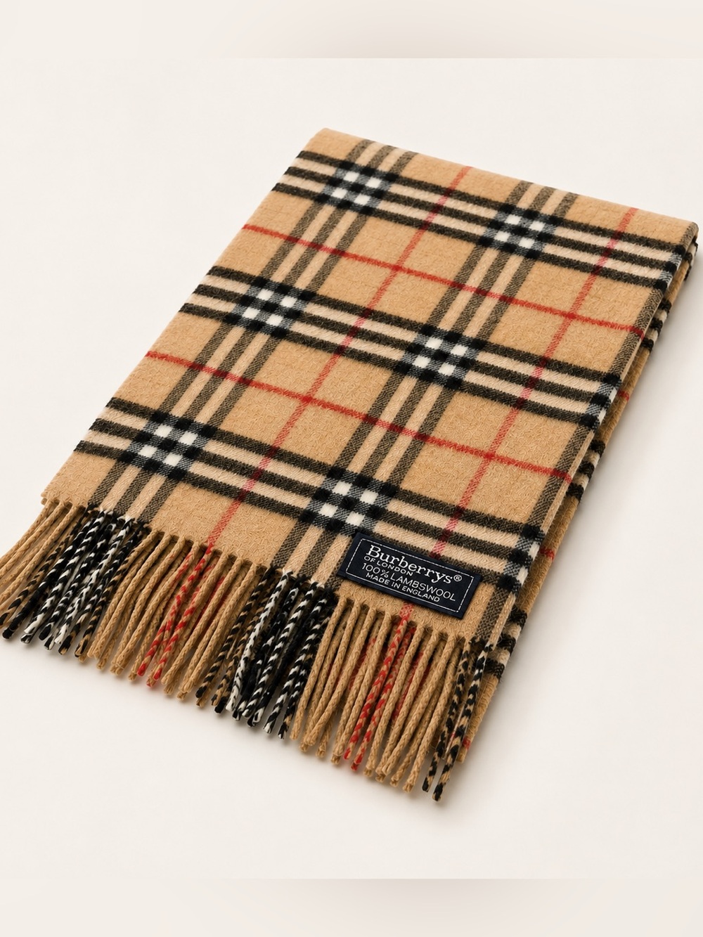 Burberry Camel Vintage Nova Check Wool Scarf